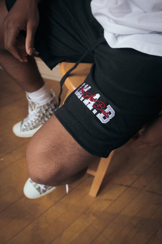 Black Cursive Shorts