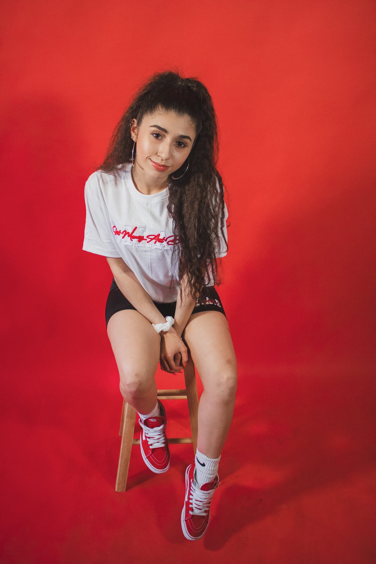 White Cursive Tee