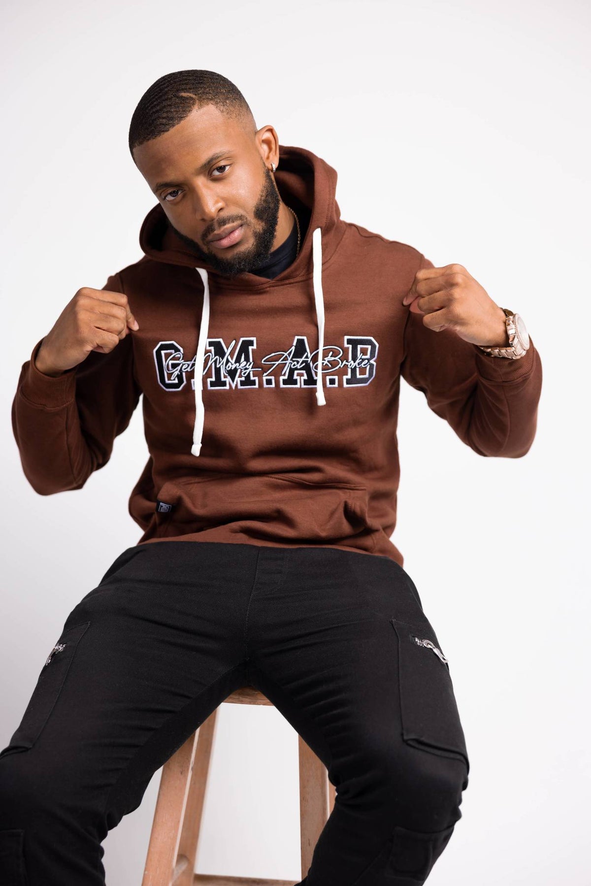 G.M.A.B Cursive Edition Brown Hoodie