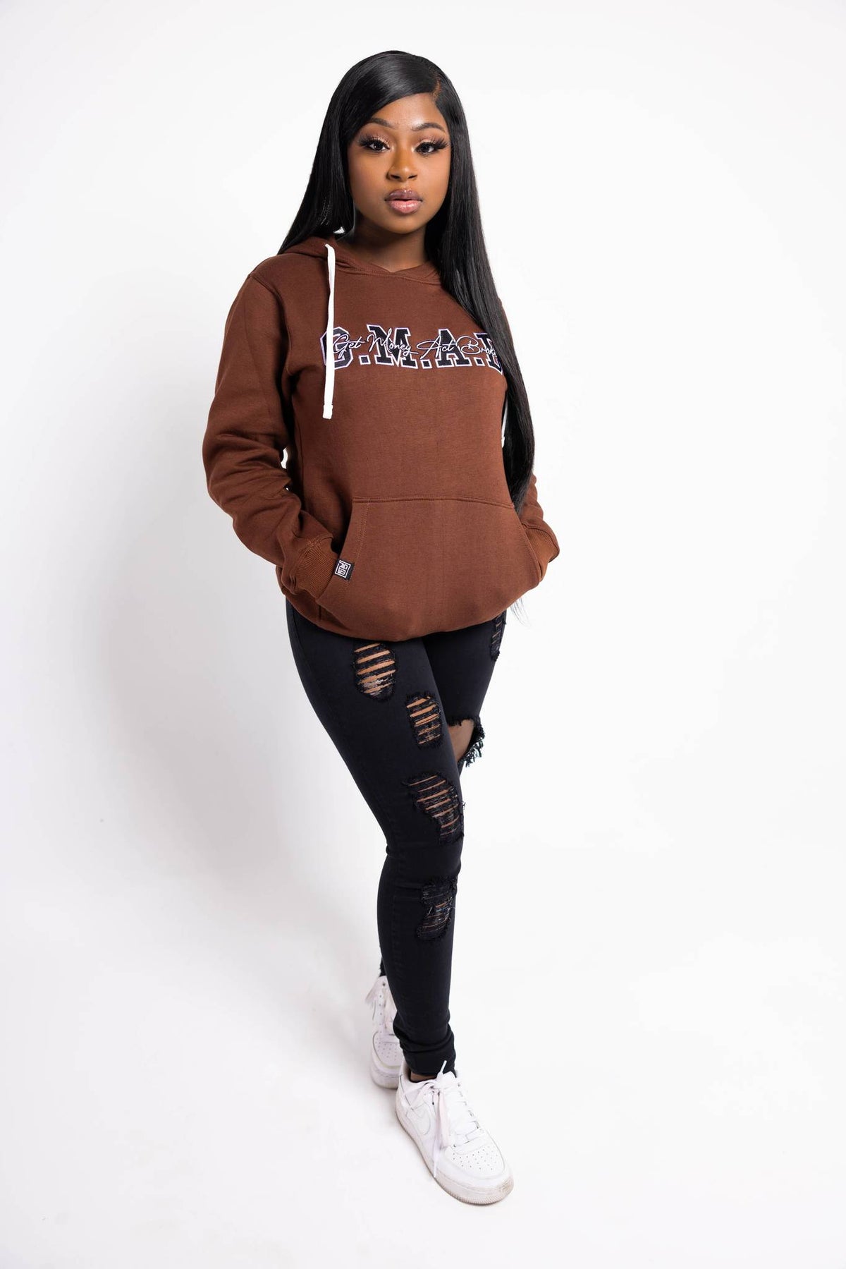 G.M.A.B Cursive Edition Brown Hoodie
